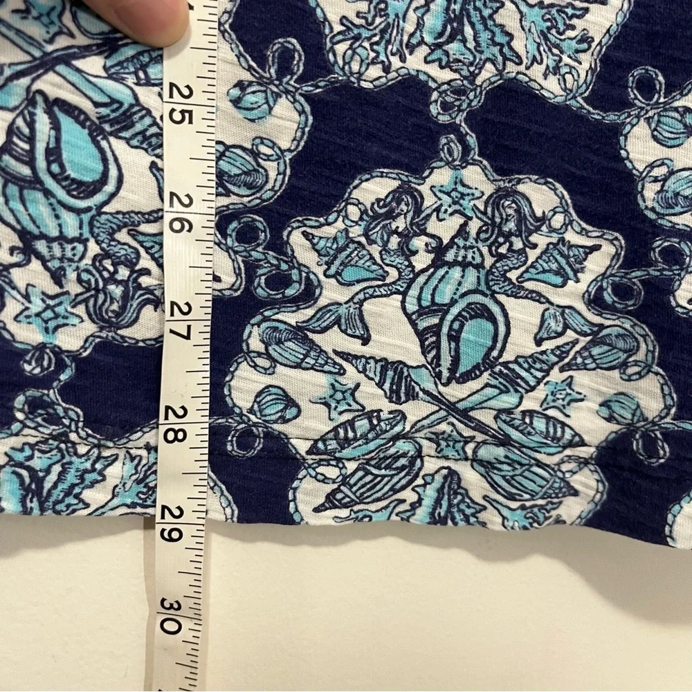Lilly Pulitzer Tunic Dress XS Hey Sailor Mermaid Print Shift Seashells Nautical